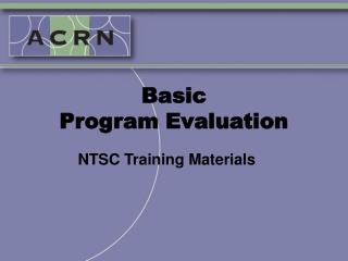 Basic Program Evaluation