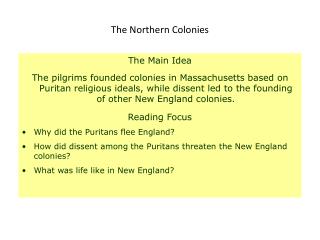 The Northern Colonies