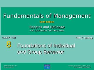 Foundations of Individual and Group Behavior