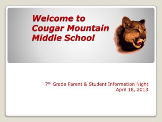 Welcome to Cougar Mountain Middle School
