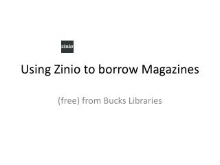 Using Zinio to borrow Magazines