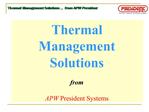 Thermal Management Solutions from APW President Systems