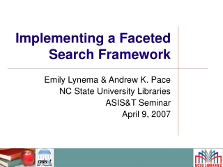Implementing a Faceted Search Framework