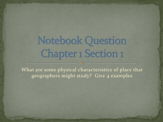 Notebook Question Chapter 1 Section 1