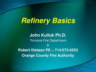 Refinery Basics