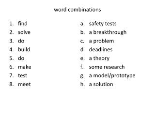 Match and write word combinations решение