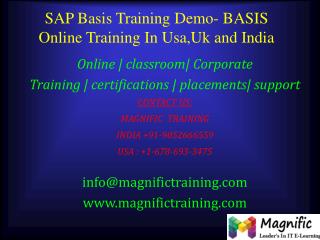 SAP Basis Training Demo- BASIS Online Training In Usa,Uk and