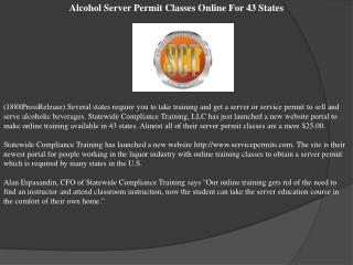 Alcohol Server Permit Classes Online For 43 States