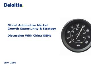 Global Automotive Market Growth Opportunity & Strategy Discussion With China OEMs