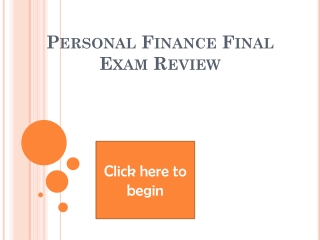 Personal Finance Final Exam Review