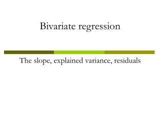 Bivariate regression
