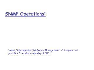 SNMP Operations *