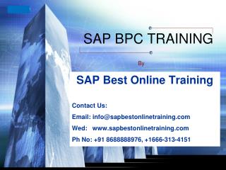 Sap Bpc Training in hyderabad | Sap BpcOnline Training in I