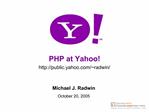 PHP at Yahoo!