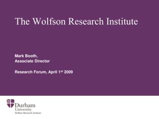 The Wolfson Research Institute
