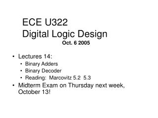 ECE U322 Digital Logic Design