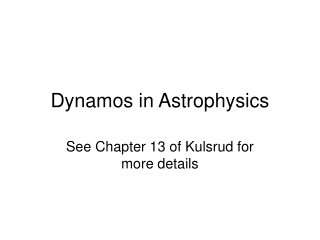 Dynamos in Astrophysics