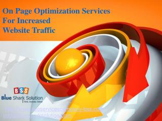 On page optimization services for increased website traffic: