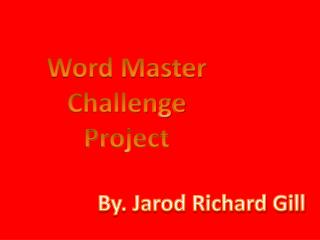 Word Master Challenge Project