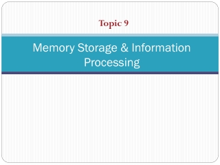 Memory Storage & Information Processing
