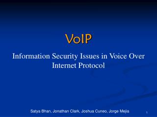 VoIP Information Security Issues in Voice Over Internet Protocol