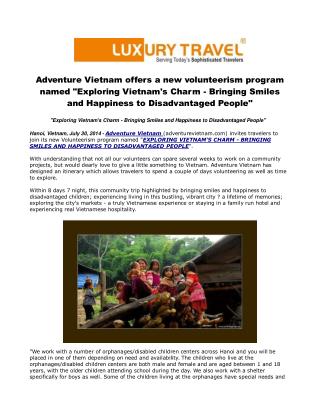 Adventure Vietnam offers a new volunteerism program