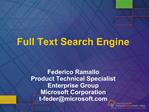 Full Text Search Engine