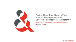 Paying Their ‘Fair Share’ of Tax: How Do Multinationals and Governments React to Tax Reform?