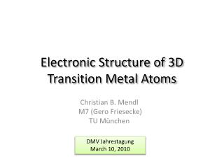 Electronic Structure of 3D Transition Metal Atoms