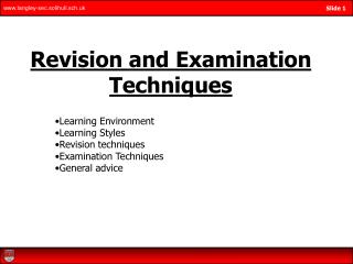 Revision and Examination Techniques