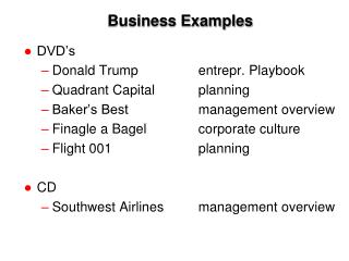Business Examples