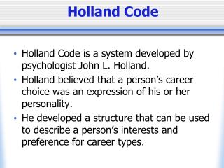 holland code presentation ppt powerpoint