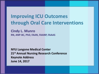 Improving ICU Outcomes through Oral Care Interventions