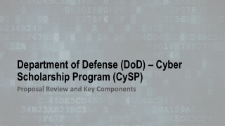 Department of Defense (DoD) – Cyber Scholarship Program ( CySP )