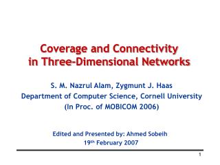 Coverage and Connectivity in Three-Dimensional Networks