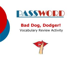 Bad Dog, Dodger! Vocabulary Review Activity
