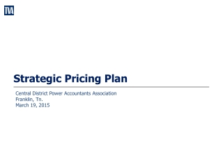 Strategic Pricing Plan