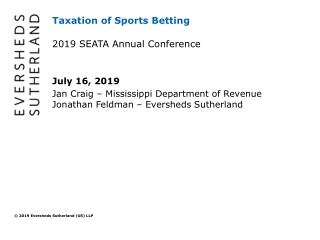 Taxation of Sports Betting