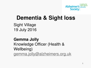 Dementia & Sight loss