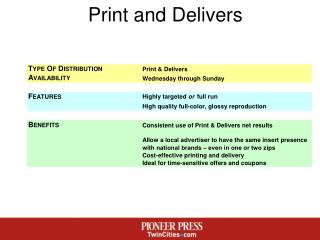 Print and Delivers