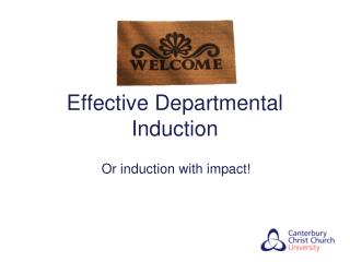 Effective Departmental Induction