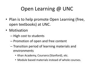 Open Learning @ UNC