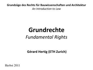 Grundrechte Fundamental Rights