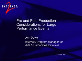 Pre and Post Production Considerations for Large Performance Events