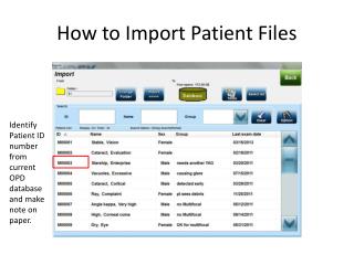 How to Import Patient Files