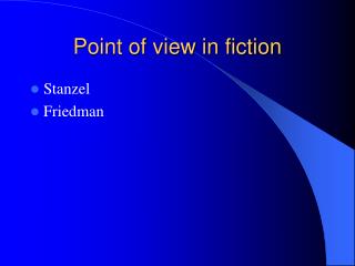 Point of view in fiction