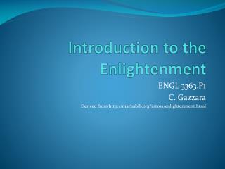 Introduction to the Enlightenment