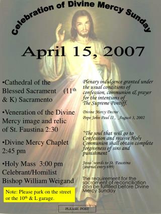 Celebration of Divine Mercy Sunday