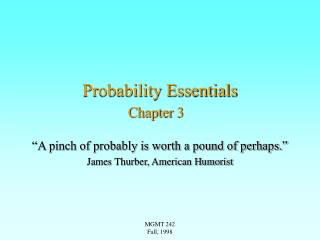 Probability Essentials Chapter 3