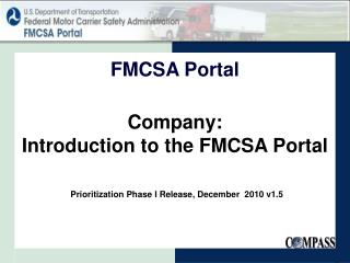 Company: Introduction to the FMCSA Portal